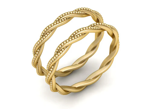 트위스트 골드 링 3D 프린트 모델