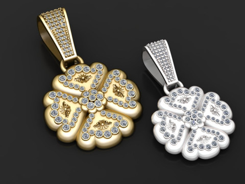 Floral pendant design Modello di stampa 3D