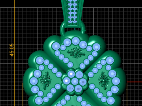 Floral pendant design Modello di stampa 3D