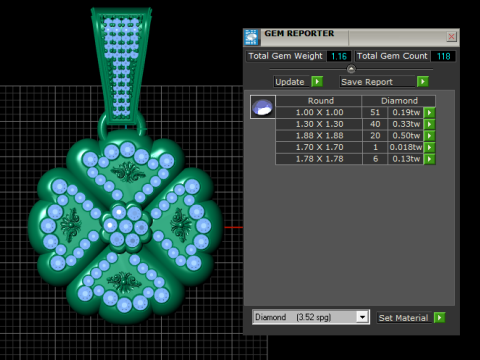 Floral pendant design Modello di stampa 3D
