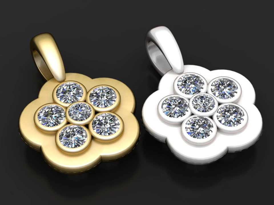 Floral pendant design 3D Print Model .c4d .max .obj .3ds .fbx .stl .blend