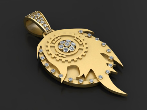 Gear flame pendant 3D-printmodel