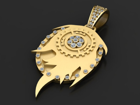 Gear flame pendant 3D-printmodel