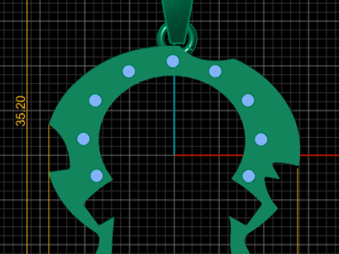 Abstract crescent pendant 3D Print Model