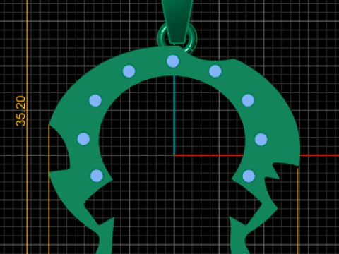 Abstract crescent pendant 3D Print Model