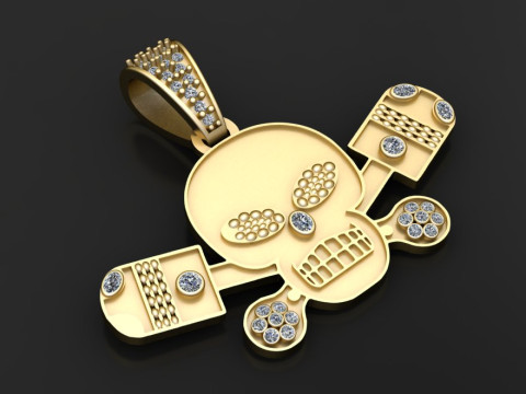Skull pendant design Modèles 3D en vedette