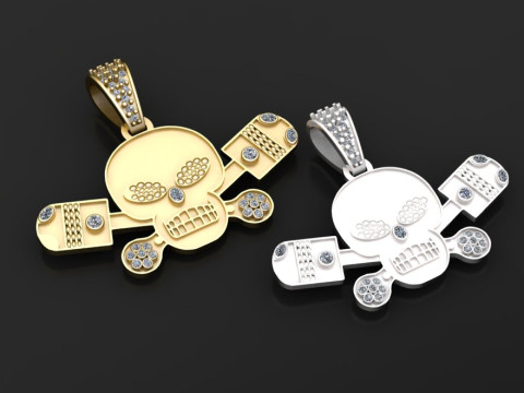 Skull pendant design 3D-printmodel