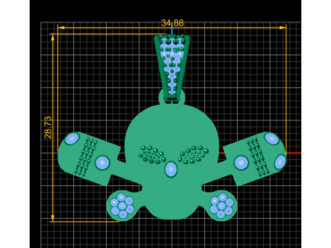 Skull pendant design 3D Print Model