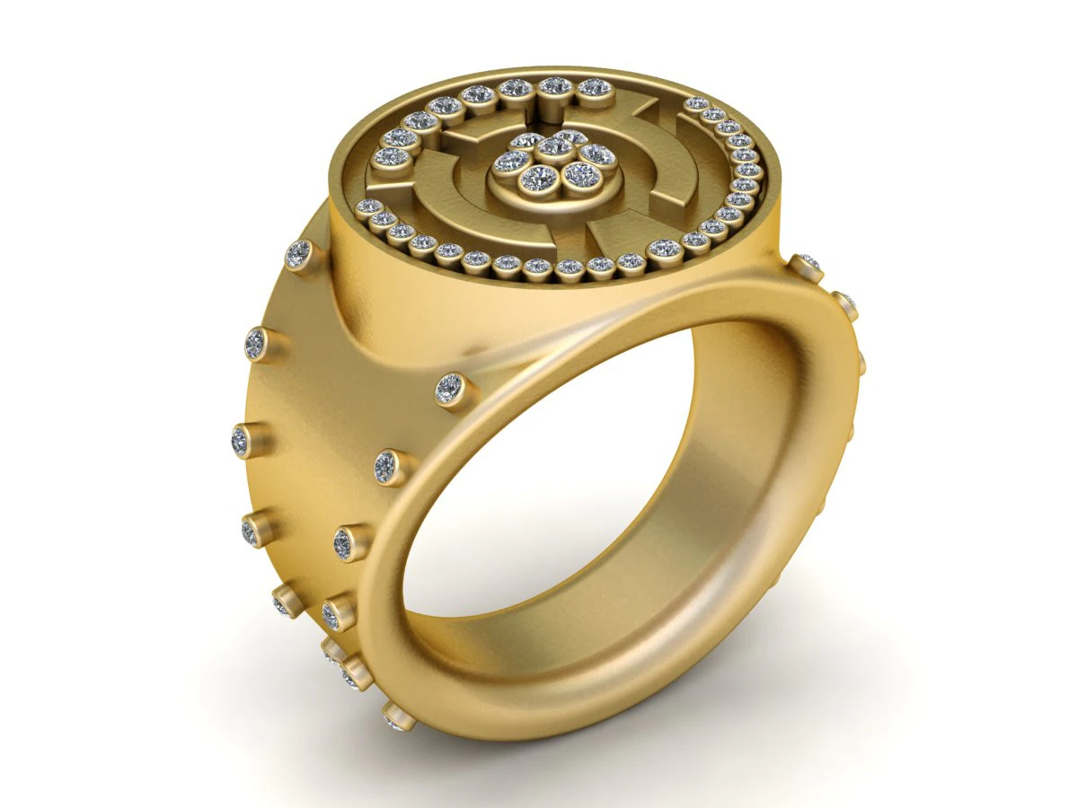 Custom gold ring 3D Print Model .c4d .max .obj .3ds .fbx .stl .blend 