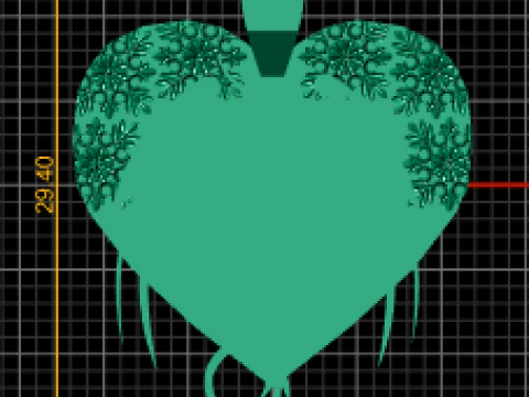 Heart-shaped pendant 3D Print Model