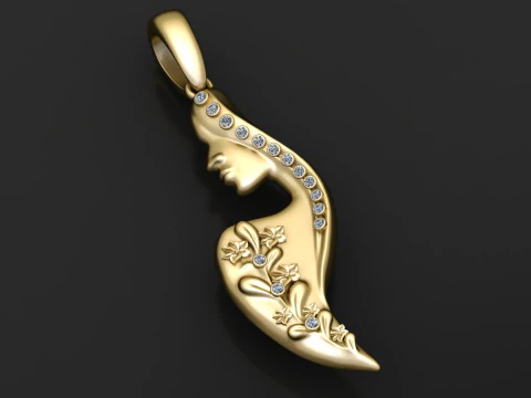 Elegant artistic pendant 3D Print Model