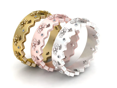 Роскошные трехцветные кольца 3D Принт Модель