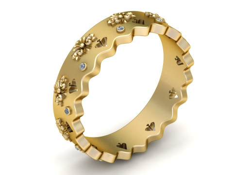 スリートーンの高級リング 3Dプリントモデル