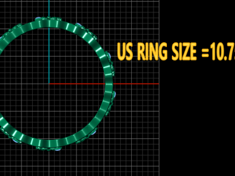 スリートーンの高級リング 3Dプリントモデル