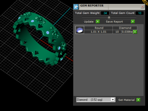 スリートーンの高級リング 3Dプリントモデル