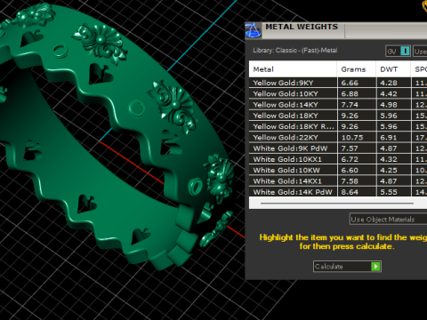スリートーンの高級リング 3Dプリントモデル
