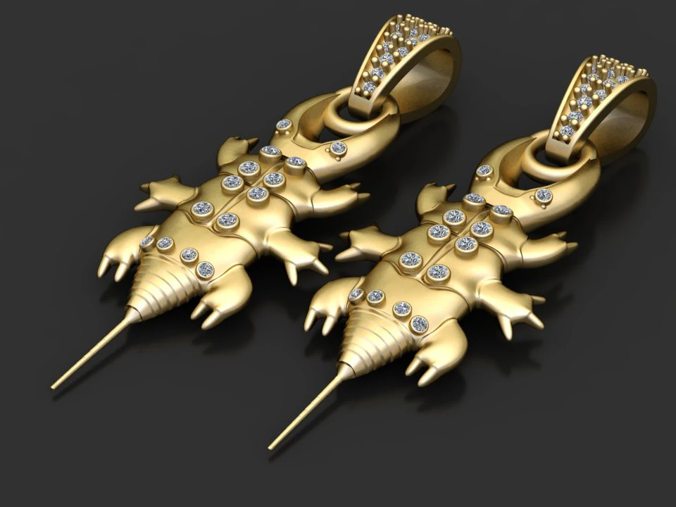 Edgy designer pendant 3D Print Model .c4d .max .obj .3ds .fbx .stl .blend