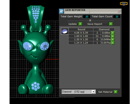 Diamond character pendant 3D Print Model