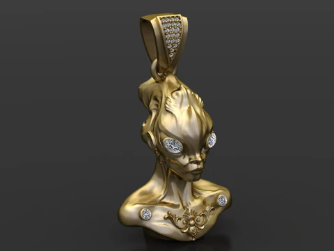 Alien queen pendant 3D Print Model