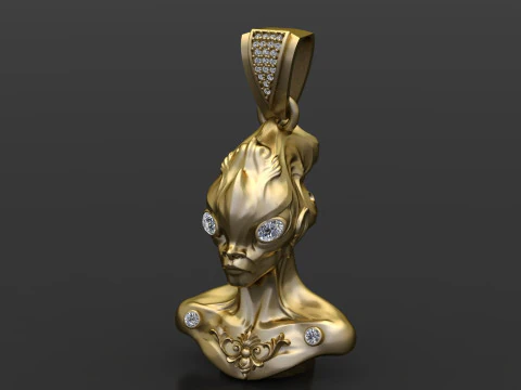 Alien queen pendant 3D Print Model