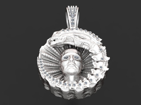 Futuristic fantasy pendant 3Dプリントモデル