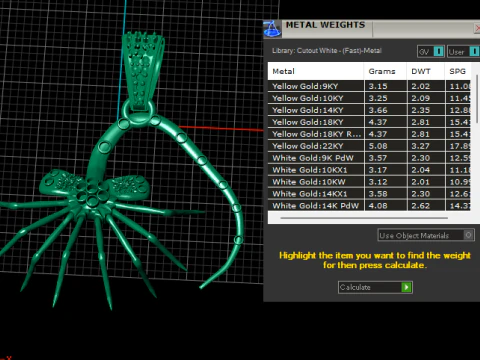 Gold animal pendant 3D Print Model