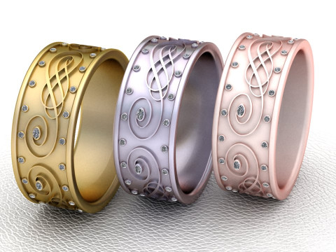 Rose gold spiral ring 3D 打印模型