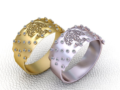 Lion head ring 3D Baskı Modeli