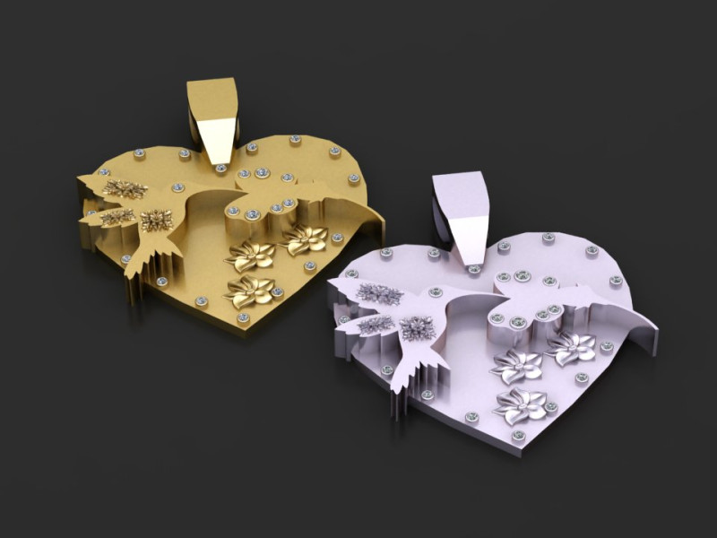 Romantic gift pendant 3D Baskı Modeli .c4d .max .obj .3ds .fbx .stl .blend