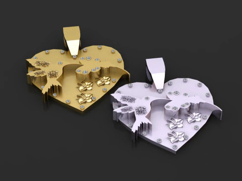 Romantic gift pendant 3D Print Model