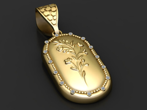 Classic womens pendant Modèles 3D en vedette