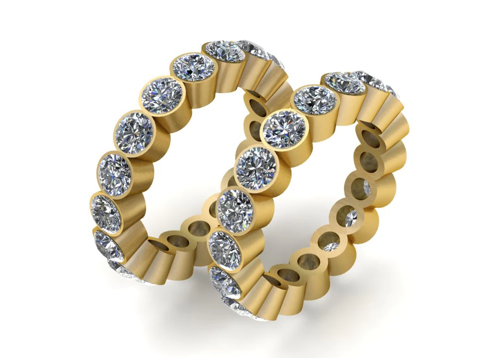 Diamond gold band 3D Print Model .c4d .max .obj .3ds .fbx .stl .blend 