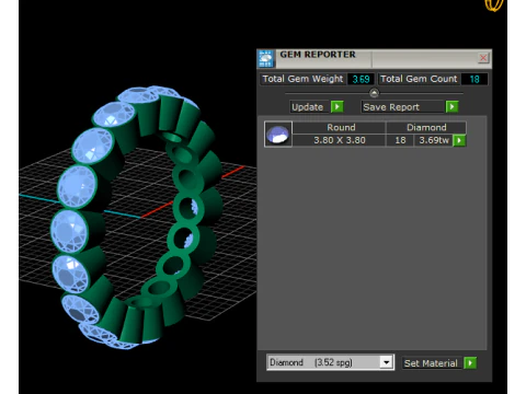 Diamond gold band 3D Print Model