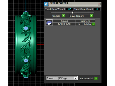 Leaf and flower ring 3D Print Model
