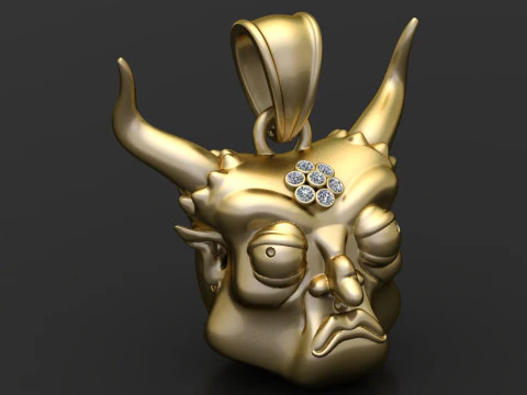 Gothic gold pendant 3D Print Model