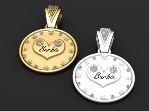 Personalized heart pendant 3D Print Model