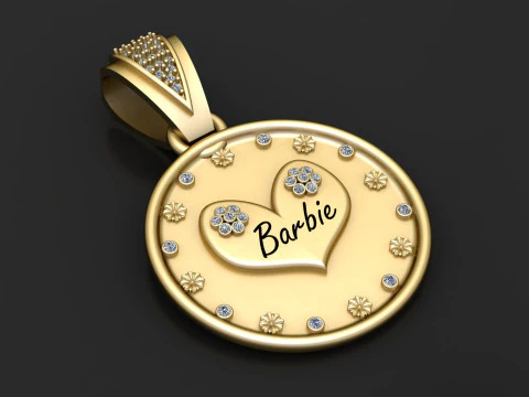 Personalized heart pendant 3D Print Model