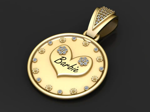 Personalized heart pendant 3D Print Model