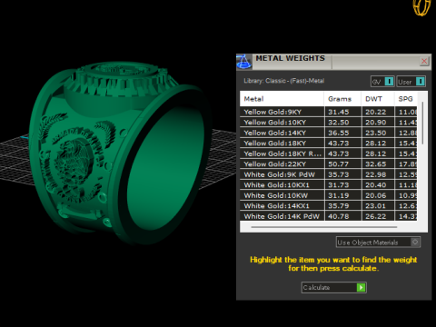 Gold honor ring Modelo de impresión 3D
