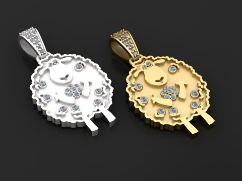 Playful animal pendant Modèles 3D en vedette