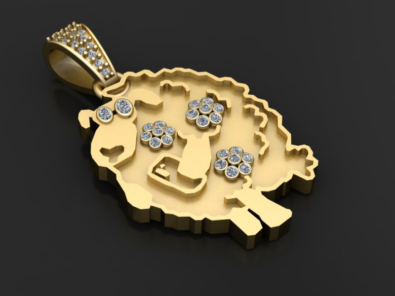 Sheep pendant Modello di stampa 3D .c4d .max .obj .3ds .fbx .stl .blend 