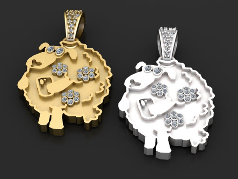 Sheep pendant Modello di stampa 3D