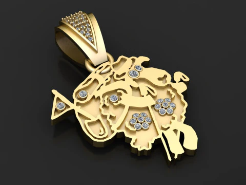 Pingente luxuoso Modelo de Impressão 3D