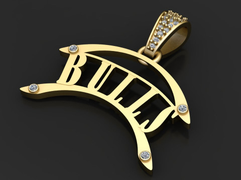 Crescent frame pendant Modèles 3D en vedette