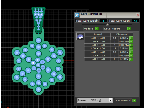 Floral diamond pendant 3D Print Model