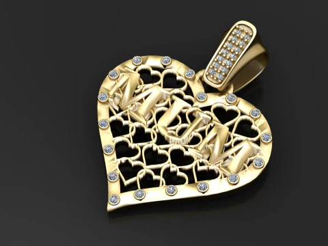 Lattice heart pendant 3D Print Model