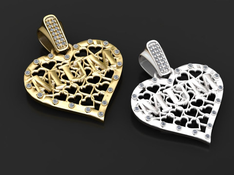 Lattice heart pendant 3D 打印模型