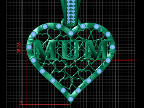 Lattice heart pendant 3D Print Model
