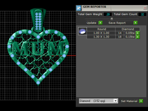 Lattice heart pendant 3D Print Model