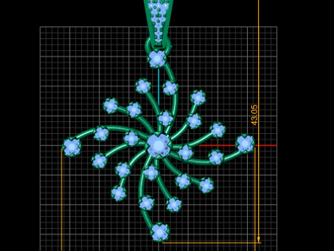 Diamond studded star pendant 3D Print Model